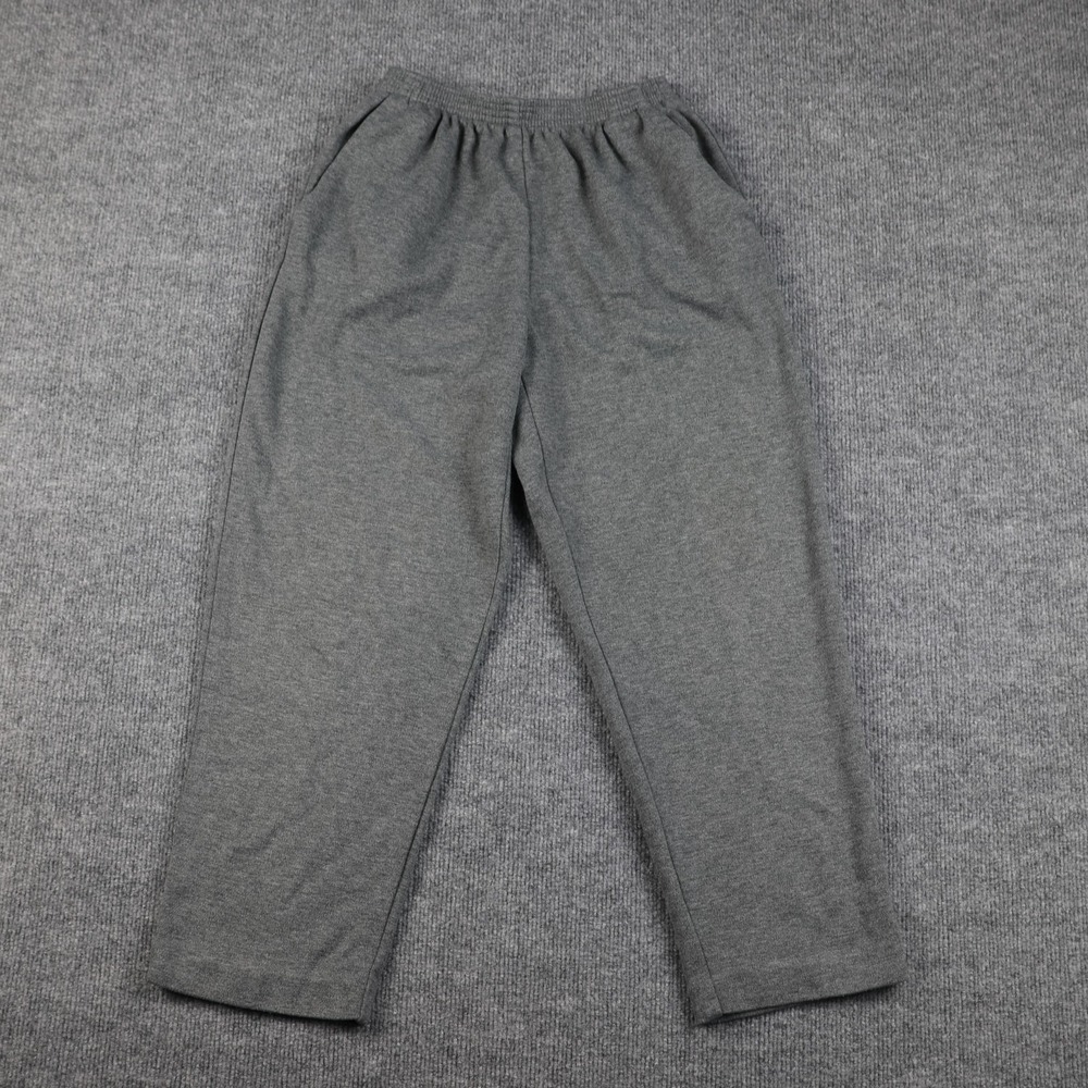 Alfred Dunner Pants Womens Petite 8P Gray Knit Pull On Elastic Waist Pockets